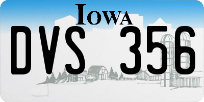 IA license plate DVS356