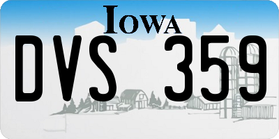 IA license plate DVS359