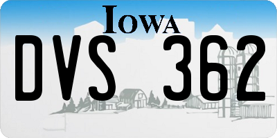 IA license plate DVS362