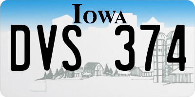 IA license plate DVS374