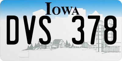 IA license plate DVS378