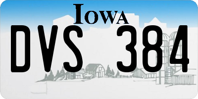 IA license plate DVS384