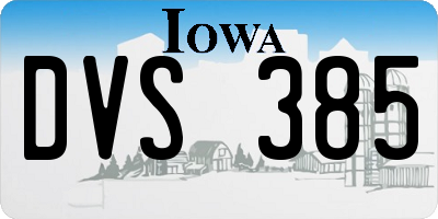 IA license plate DVS385