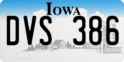 IA license plate DVS386