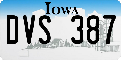IA license plate DVS387