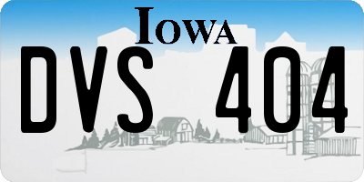 IA license plate DVS404