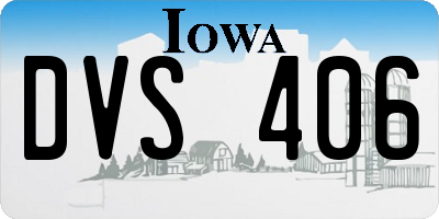 IA license plate DVS406