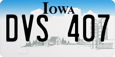IA license plate DVS407