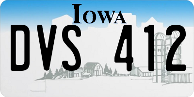 IA license plate DVS412