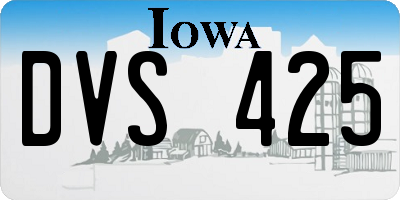 IA license plate DVS425