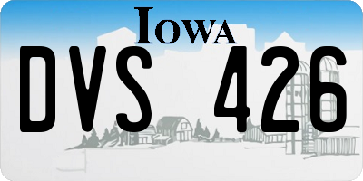 IA license plate DVS426