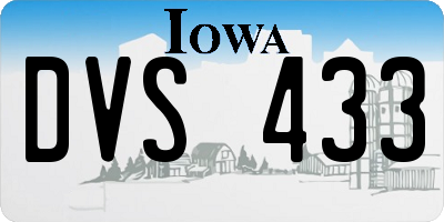 IA license plate DVS433