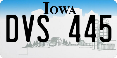 IA license plate DVS445