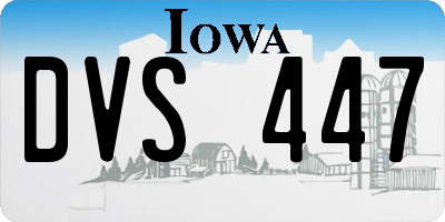 IA license plate DVS447