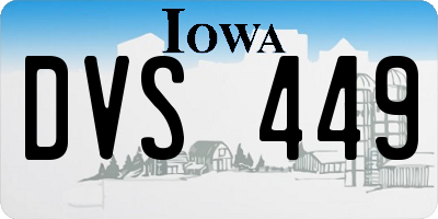 IA license plate DVS449
