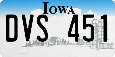 IA license plate DVS451