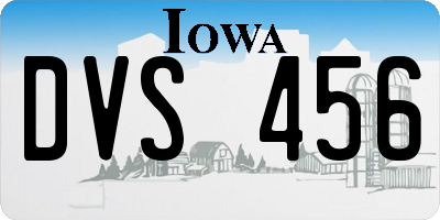 IA license plate DVS456
