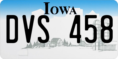 IA license plate DVS458