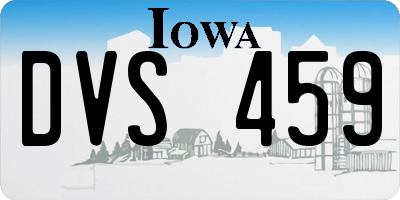 IA license plate DVS459