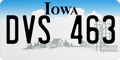 IA license plate DVS463