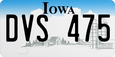 IA license plate DVS475