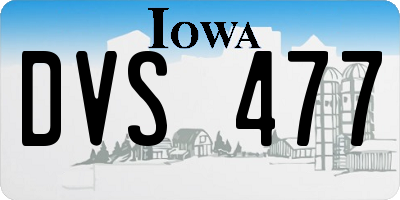 IA license plate DVS477
