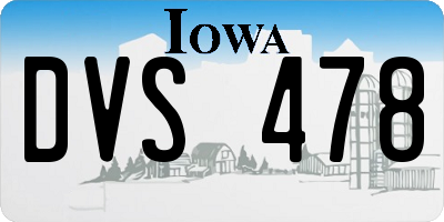 IA license plate DVS478