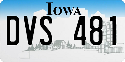 IA license plate DVS481
