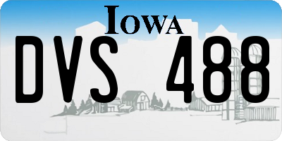 IA license plate DVS488
