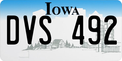 IA license plate DVS492