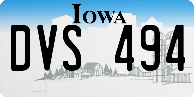 IA license plate DVS494