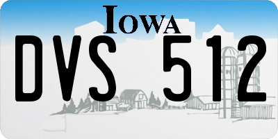 IA license plate DVS512