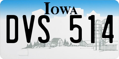 IA license plate DVS514