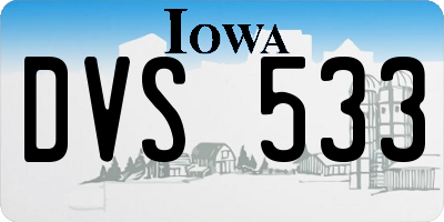 IA license plate DVS533