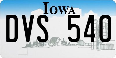 IA license plate DVS540