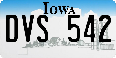 IA license plate DVS542