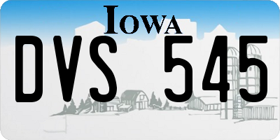 IA license plate DVS545