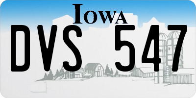 IA license plate DVS547