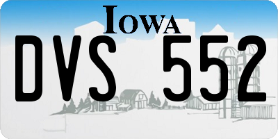 IA license plate DVS552