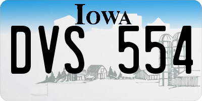 IA license plate DVS554