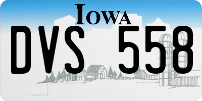 IA license plate DVS558