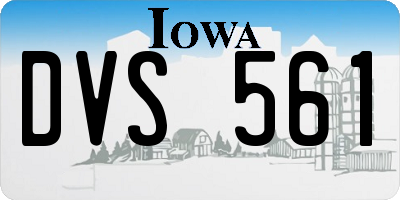 IA license plate DVS561