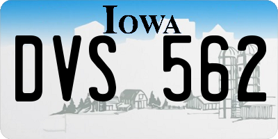 IA license plate DVS562