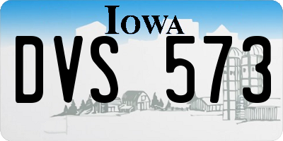 IA license plate DVS573