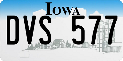 IA license plate DVS577