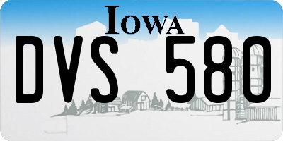 IA license plate DVS580
