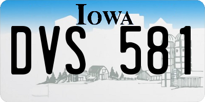 IA license plate DVS581