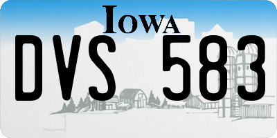 IA license plate DVS583
