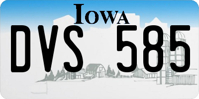 IA license plate DVS585