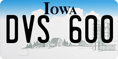 IA license plate DVS600